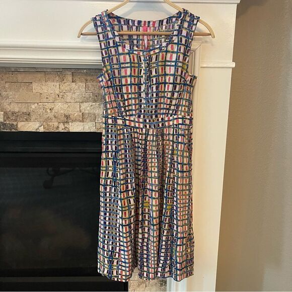 (BOGO FREE) Anthropologie Plenty Tracy Reese Geometric Print Snap Front Dress 0 - Picture 2 of 4